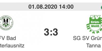 FV Bad Klosterlausnitz – SG SV Grün-Weiß Tanna 3:3 (2:1) FV Bad Klosterlausnitz – SG SV Grün-Weiß Tanna 3:3 (2:1)